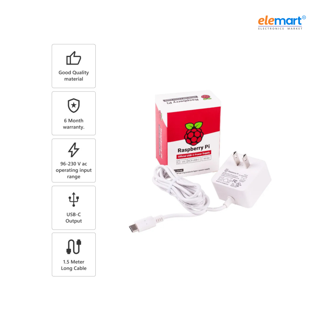 Official USB type-C 15.3W Power Supply For Raspberry Pi 4