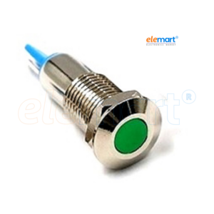 Green 8mm LED Metal Indicator Light (10-24V)