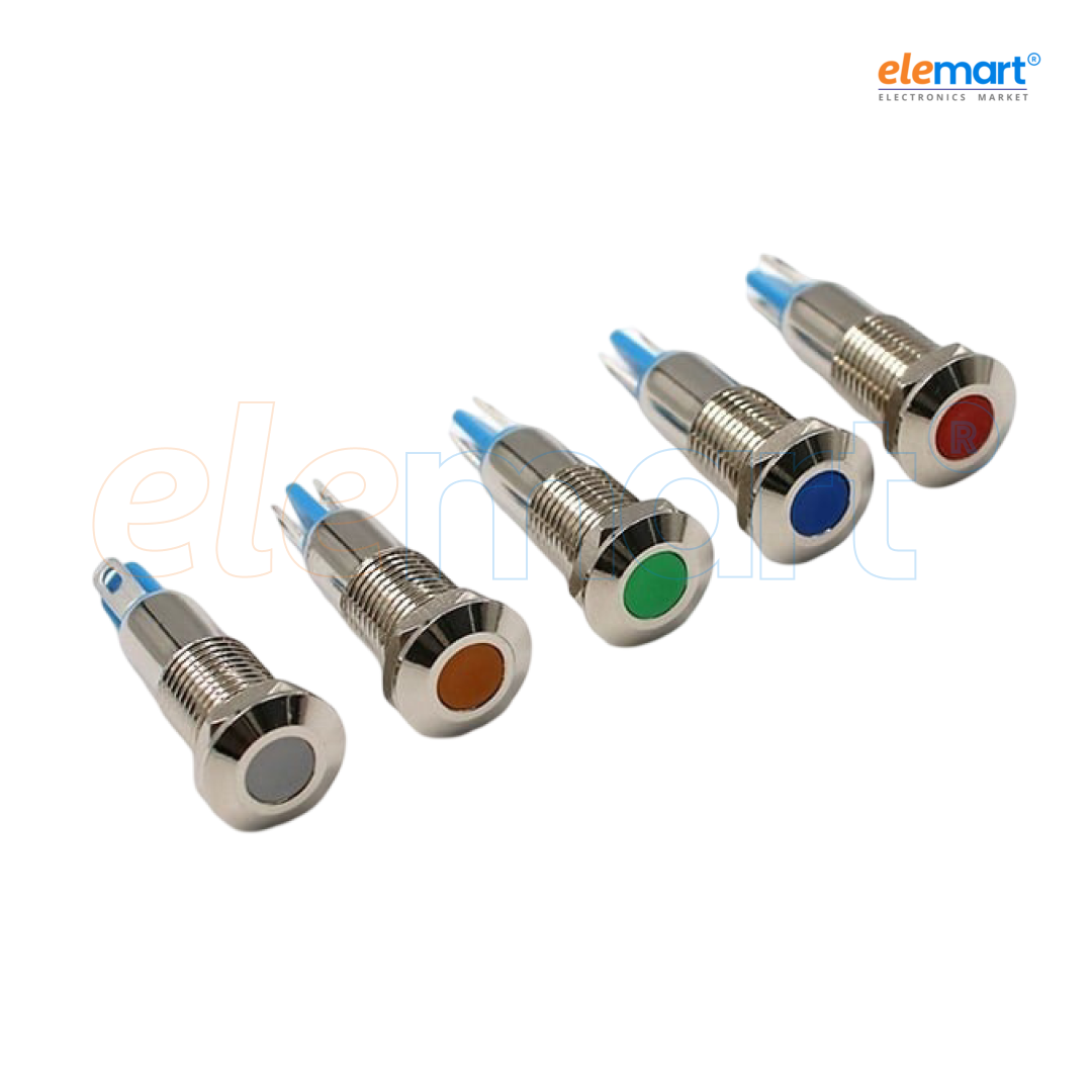 Green 8mm LED Metal Indicator Light (10-24V)