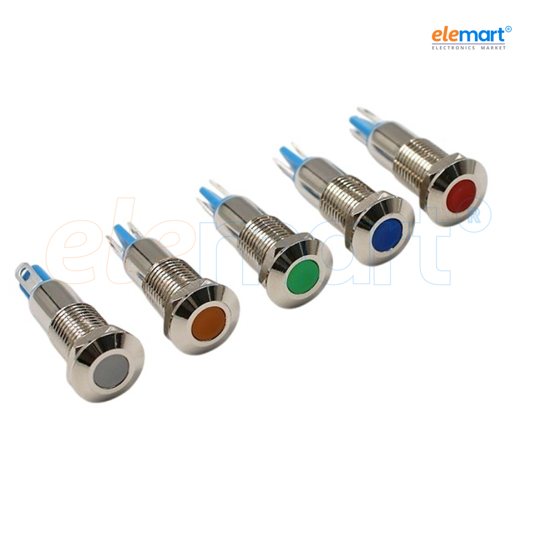 Yellow 10-24V 8mm LED Metal Indicator Light