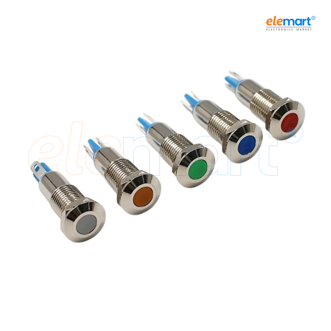 Red 8mm LED Metal Indicator Light (3-9V)