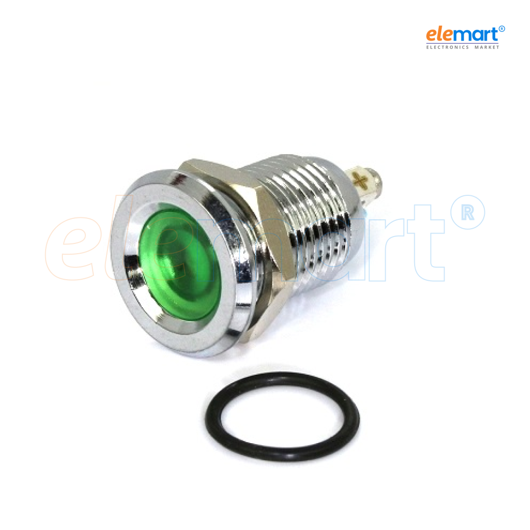 Green 10-24V 12mm LED Metal Indicator Light