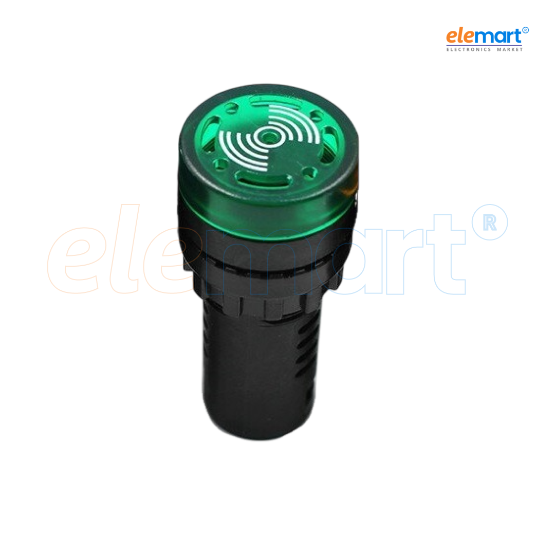 Green AC/DC 12V 22mm AD16-22SM LED Signal Indicator with Built-in Buzzer