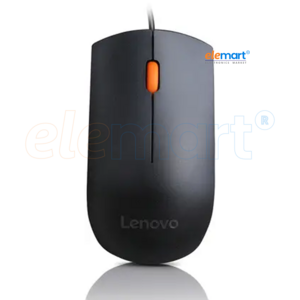 Lenovo 300 Wired USB Optical Mouse (Ambidextrous, USB 2.0, Black)