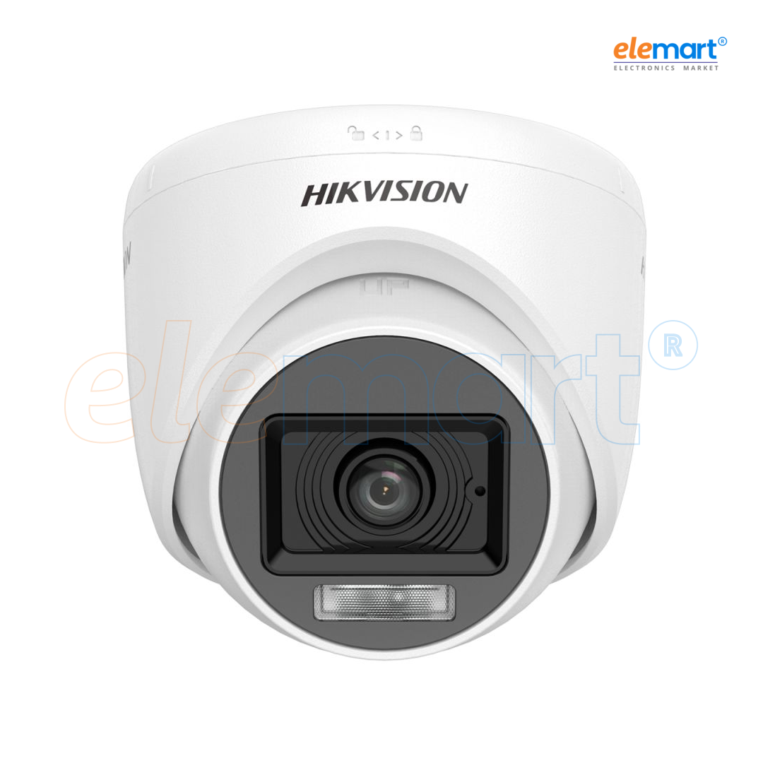 Hikvision 2MP Smart Hybrid Light Audio Turret Camera – STQC Approved (DS-2CE76D0T-LPFS)