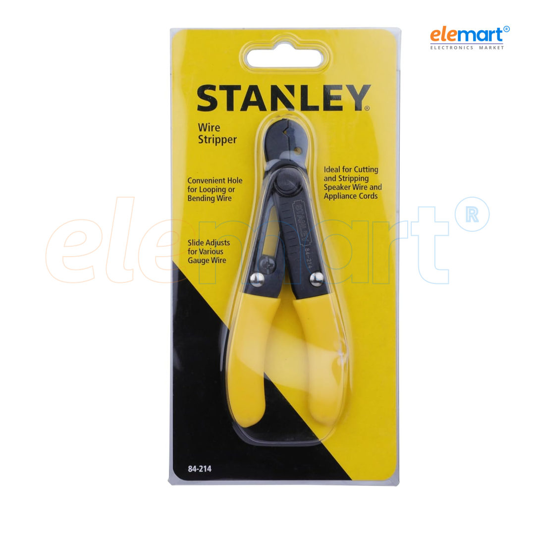 STANLEY 84-214-22 Wire Stripper, 130mm/5.25'' – Strips Wires (0.5mm-4mm), Looping/Bending Hole, Ideal for Speaker & Appliance Cords