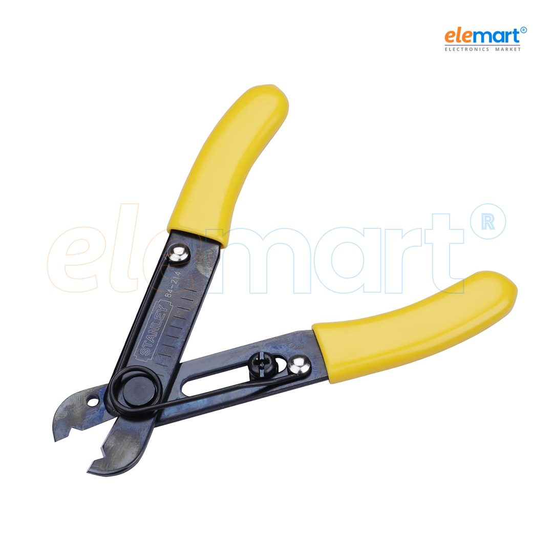 STANLEY 84-214-22 Wire Stripper, 130mm/5.25'' – Strips Wires (0.5mm-4mm), Looping/Bending Hole, Ideal for Speaker & Appliance Cords