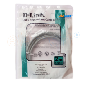 D-Link RJ45 Cat 6 Patch Cord for Modem (Grey, 2m)