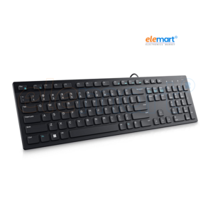 Dell KB216 Wired Multimedia Keyboard – Full-Size, USB Interface, Spill-Resistant, Chiclet Keys, Hot Keys (Volume, Mute, Play/Pause, Backward, Forward)