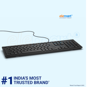 Dell KB216 Wired Multimedia Keyboard – Full-Size, USB Interface, Spill-Resistant, Chiclet Keys, Hot Keys (Volume, Mute, Play/Pause, Backward, Forward)