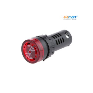 Red 16mm LED Signal Indicator with Built-in Buzzer (AC/DC 24V, AD16-16SM)