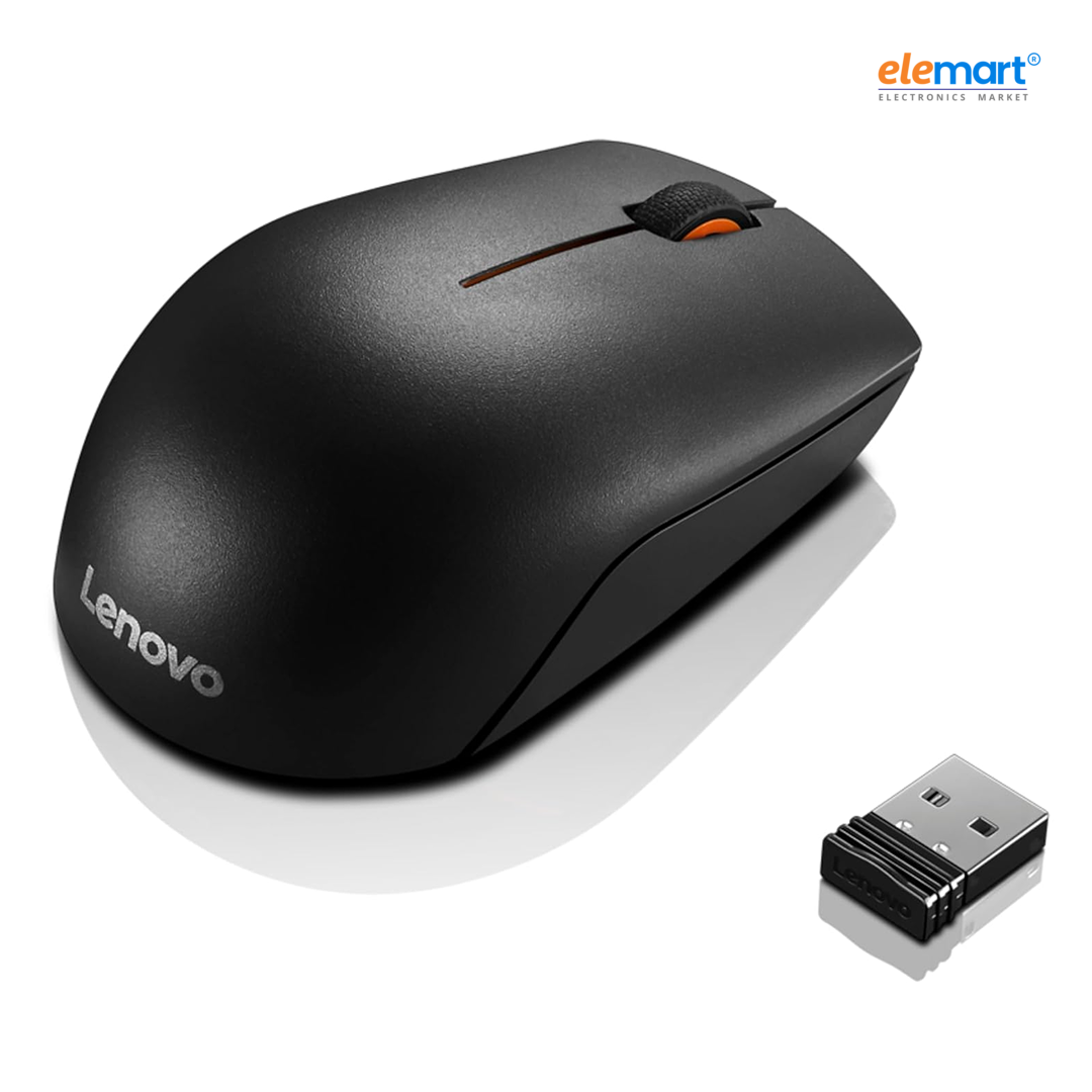 Lenovo 300 Wireless Compact Mouse, 1000 DPI, 10m Range, Ergonomic Design