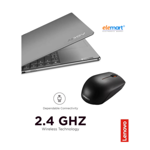 Lenovo 300 Wireless Compact Mouse, 1000 DPI, 10m Range, Ergonomic Design
