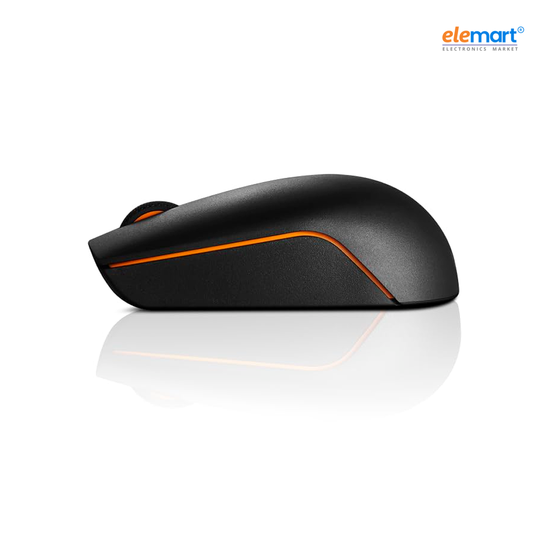 Lenovo 300 Wireless Compact Mouse, 1000 DPI, 10m Range, Ergonomic Design