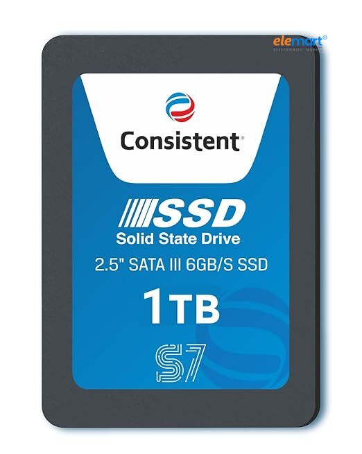 Consistent 2.5 1 TB SSD with SATA III Interface, 6Gb/s,Read/Write Speed Upto - 550/500 MB/s, 5 Years Warranty.