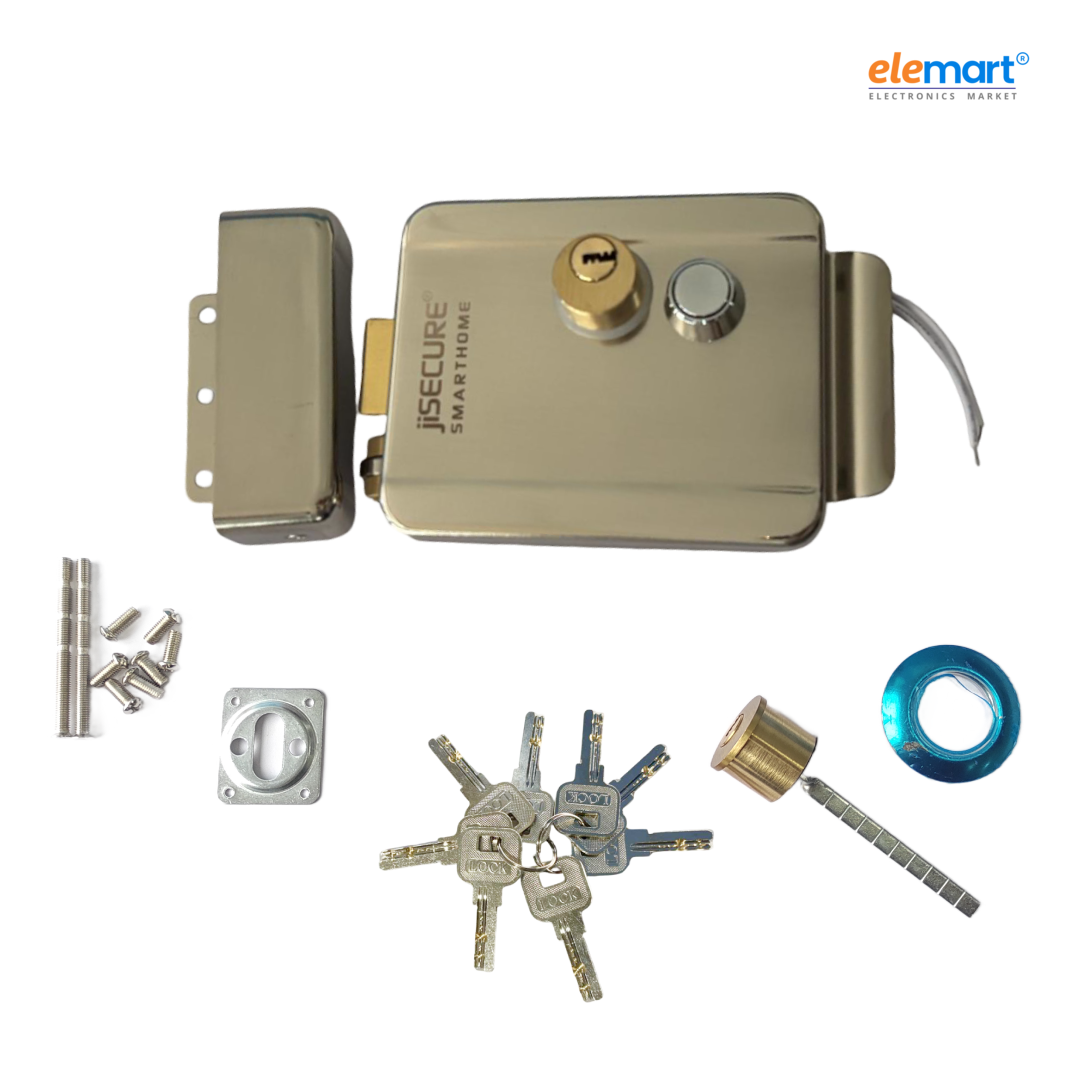 jiSECURE Electric Rim Lock 12V with 8 Keys