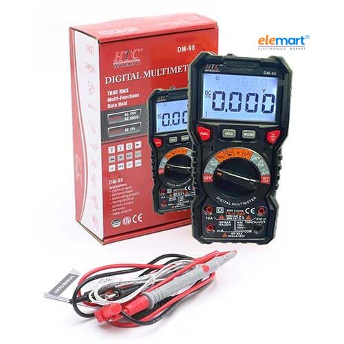 Hazari HTC Dm 98 Auto Range Digital Battery Powered Multimeter True RMS