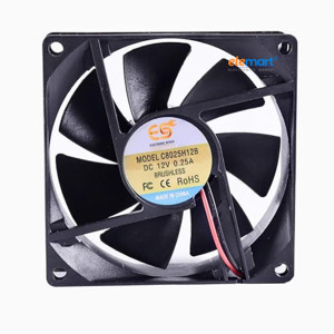 Electronicspices DC 12V Cooling Fan for PC Case CPU Cooler Radiator WITH (JST CONNECTOR)
