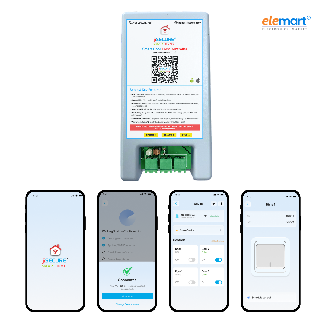 jiSECURE Smart Lock Controller | App and Manual Control
