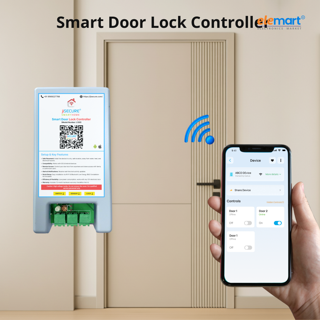 jiSECURE Smart Lock Controller | App and Manual Control