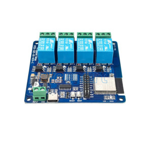 ESP32 WiFi 4-Channel 5V 10A Relay Module with Optocoupler Isolation (5-28V Input) – Industrial Grade