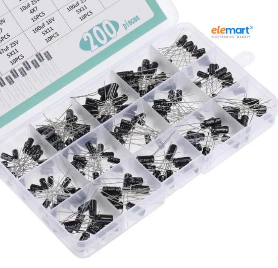15 Value Electrolytic Capacitor Kit with Box 200PC