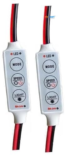 Wizzo {2 Pieces) 5 Speed & 6 Modes LED Strip Light Flasher Blinker Strip Controller for LED Module