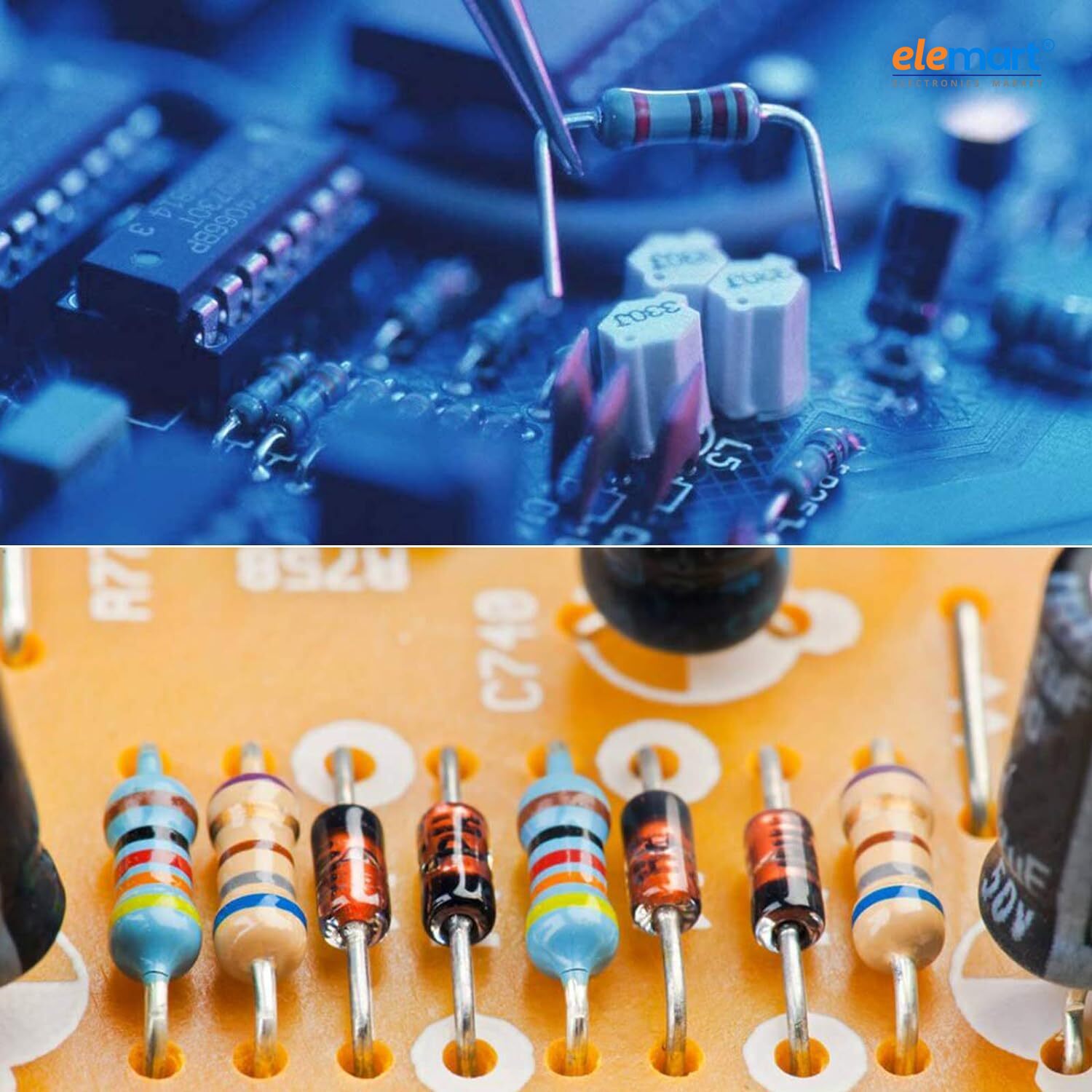 AVS Components 500 Pcs Assorted Resistors Kit, 50 Values