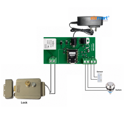 jiSECURE Smart Door Lock Controller PCB, WiFi and Bluetooth Enabled, App-Based Access Control, Android and iOS Support