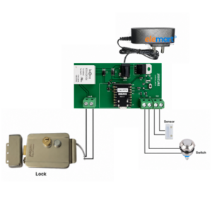 jiSECURE Smart Door Lock Controller PCB, WiFi and Bluetooth Enabled, App-Based Access Control, Android and iOS Support