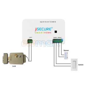 jiSECURE Smart Door Lock Controller with Electronic Lock, WiFi and Bluetooth Connectivity, App-Based Access Control, Android and iOS Compatible