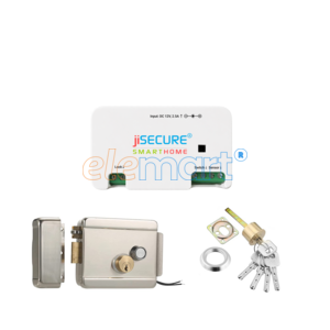 jiSECURE Smart Door Lock Controller with Electronic Lock, WiFi and Bluetooth Connectivity, App-Based Access Control, Android and iOS Compatible