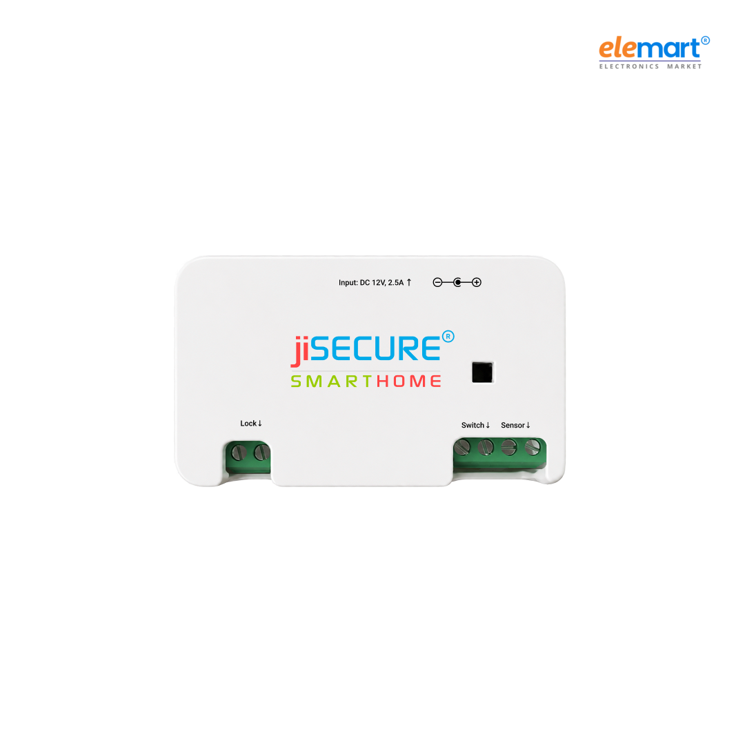 jiSECURE Smart Door Lock Controller with Electronic Lock, WiFi and Bluetooth Connectivity, App-Based Access Control, Android and iOS Compatible
