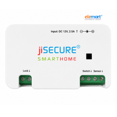 jiSECURE Smart Door Lock Controller, WiFi and Bluetooth Enabled, App-Based Access Control, Android and iOS Support