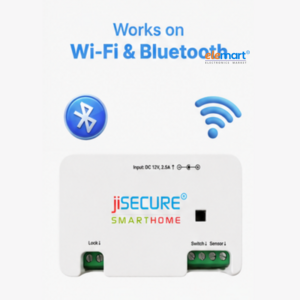 jiSECURE Smart Door Lock Controller, WiFi and Bluetooth Enabled, App-Based Access Control, Android and iOS Support
