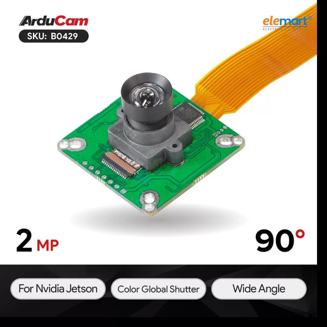 Arducam Full HD Color Global Shutter Camera for Raspberry Pi, 2.3MP AR0234 Wide Angle Pivariety Camera Module