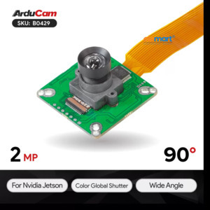 Arducam Full HD Color Global Shutter Camera for Raspberry Pi, 2.3MP AR0234 Wide Angle Pivariety Camera Module