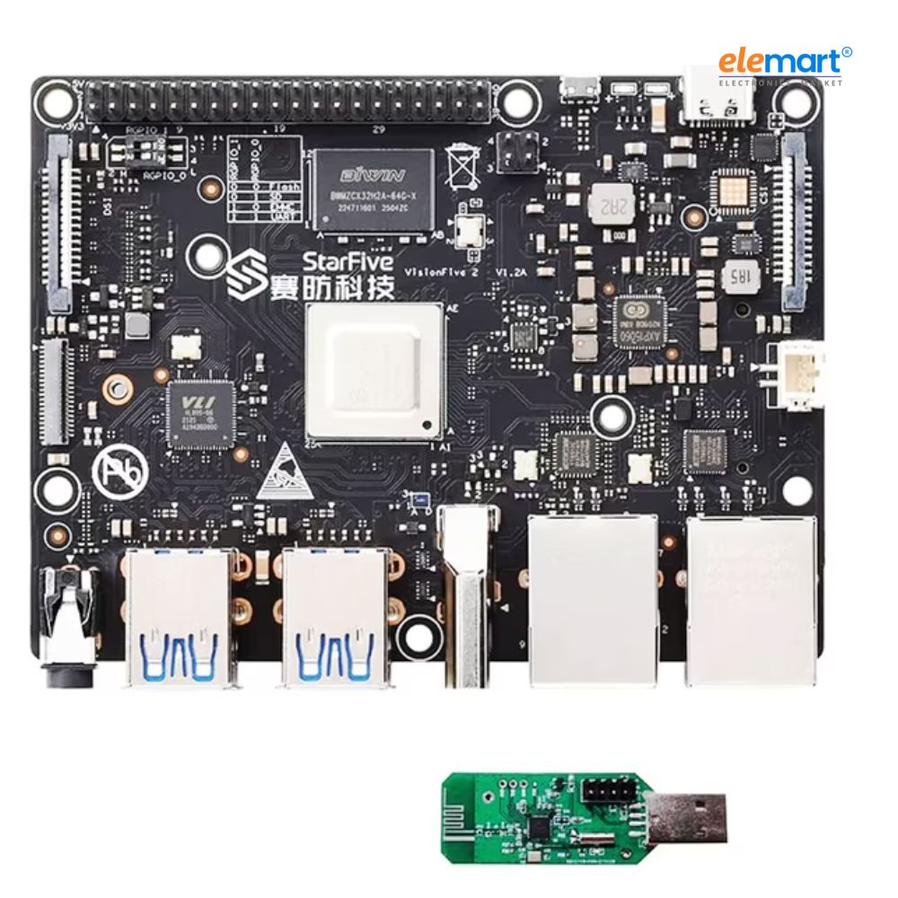 VisionFive2 RISC-V 4GB RAM Single Board Computer, StarFive JH7110 Processor with Integrated 3D GPU, base on Linux, with Wi-Fi module