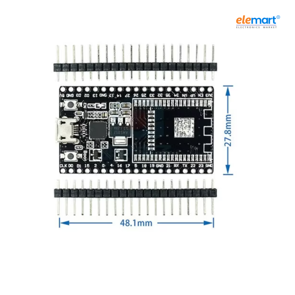 Black ESP32-DEVKITC Development Board Backboard
