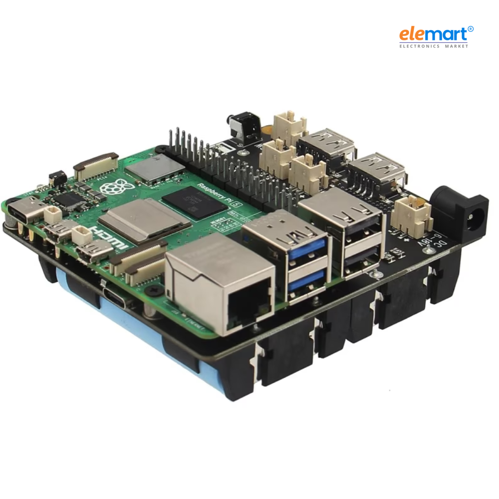 Geekworm X1202 4-Cell 18650 5.1V 5A UPS HAT for Raspberry Pi 5 Series