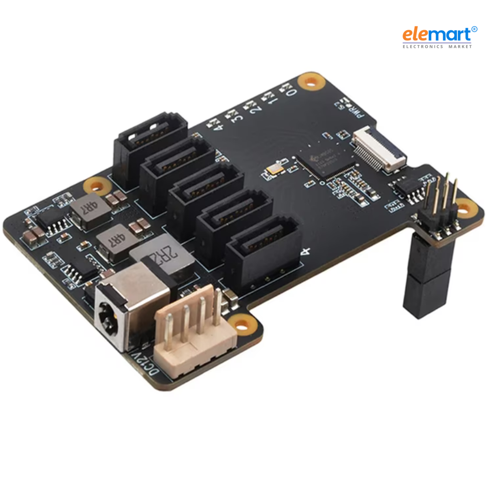 Geekworm X1009 PCIe to 5-Port SATA Shield for Raspberry Pi 5 (NOT Support Boot from HDD/SSD)