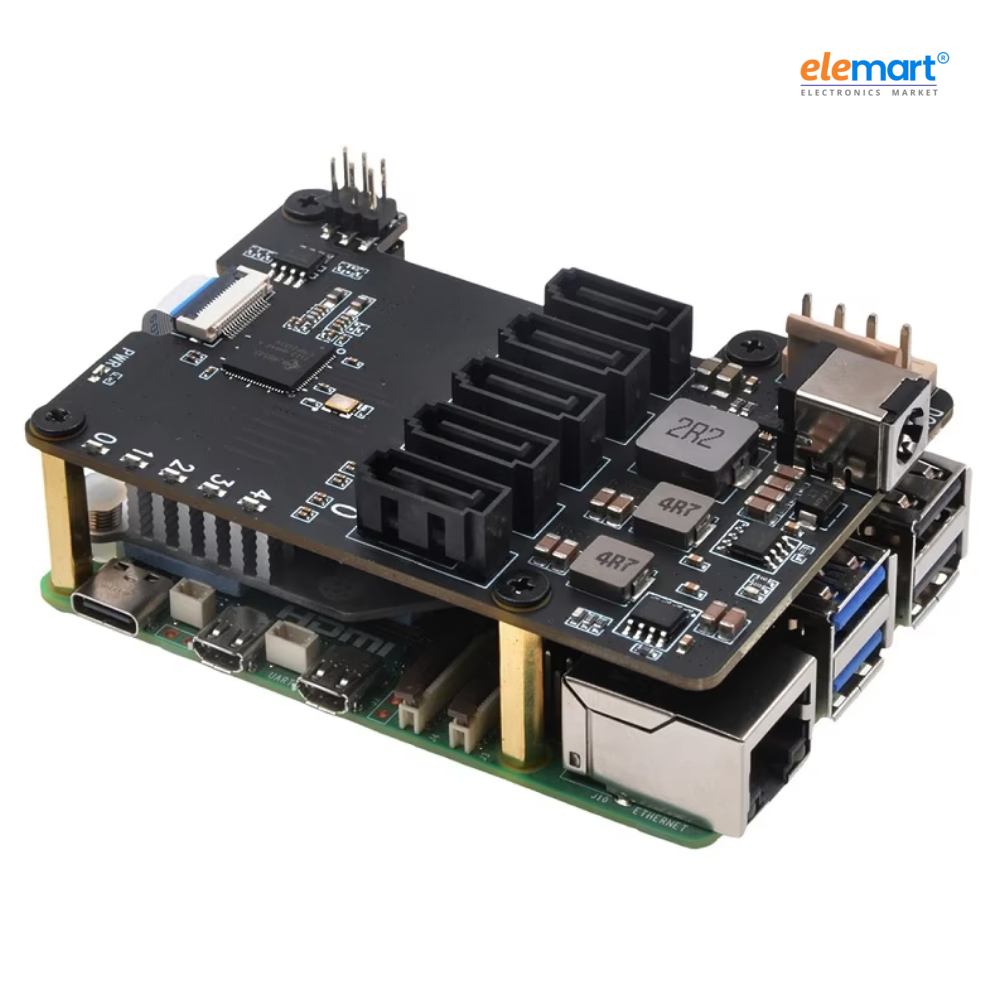 Geekworm X1009 PCIe to 5-Port SATA Shield for Raspberry Pi 5 (NOT Support Boot from HDD/SSD)