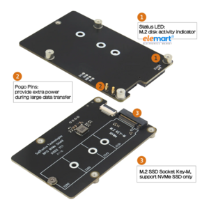 Geekworm X1002 PCIe to M.2 2280 NVMe SSD Bottom for Raspberry Pi 5