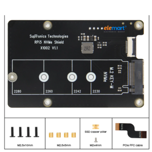 Geekworm X1002 PCIe to M.2 2280 NVMe SSD Bottom for Raspberry Pi 5