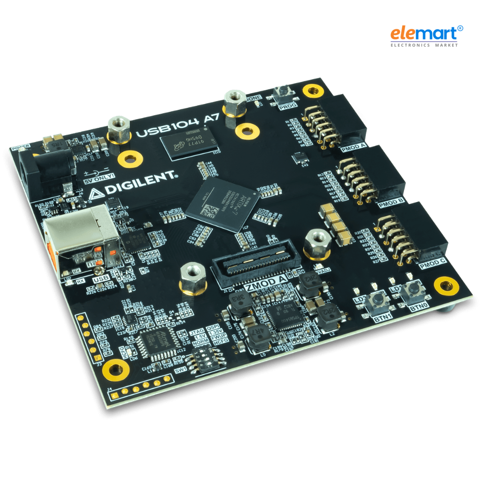 Digilent USB104 A7: Artix-7 FPGA Development Board with SYZYGY-compatible Expansion