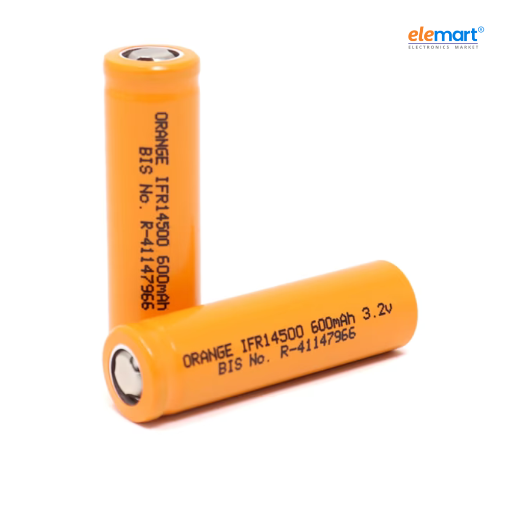 Orange A Grade IFR14500 3.2V 600mAh 3C AA Size LiFePO4 Battery