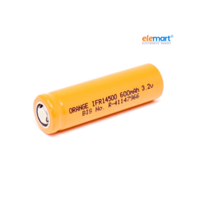 Orange A Grade IFR14500 3.2V 600mAh 3C AA Size LiFePO4 Battery