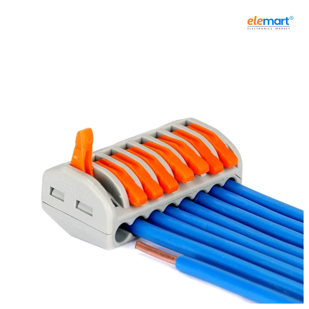 PCT-218 0.08-2.5mm 8 Pole Wire Connector Terminal Block with Spring Lock Lever for Cable Connection