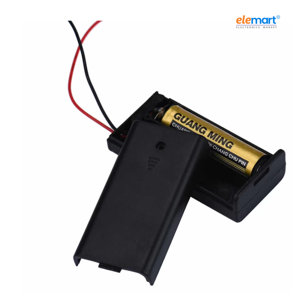 2 x 1.5V AA battery holder with cover and On/Off Switch