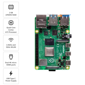 Raspberry Pi 4 Model B with 2 GB RAM